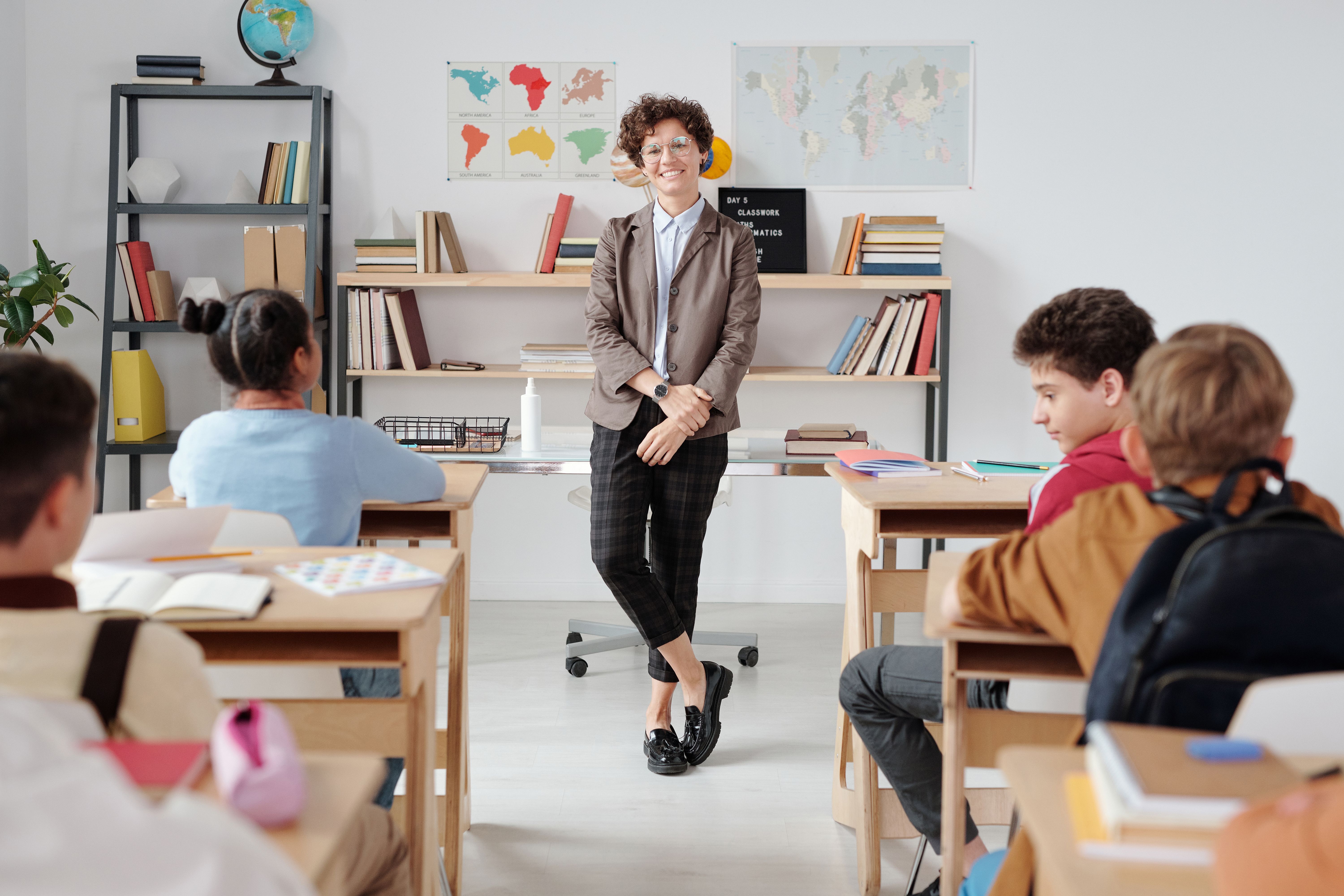 Students taking part in a classroom learning activity