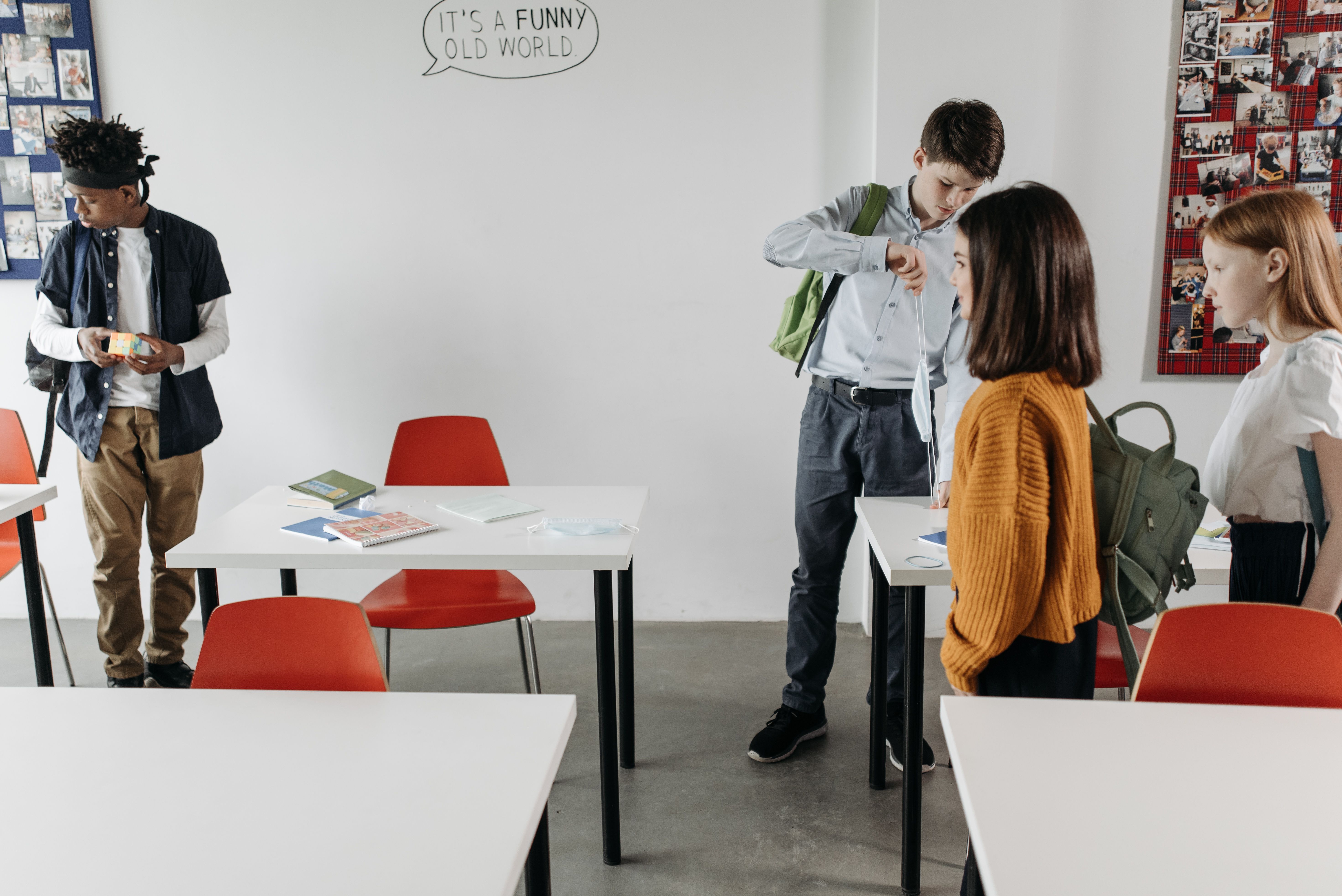 Students learning together in a classroom